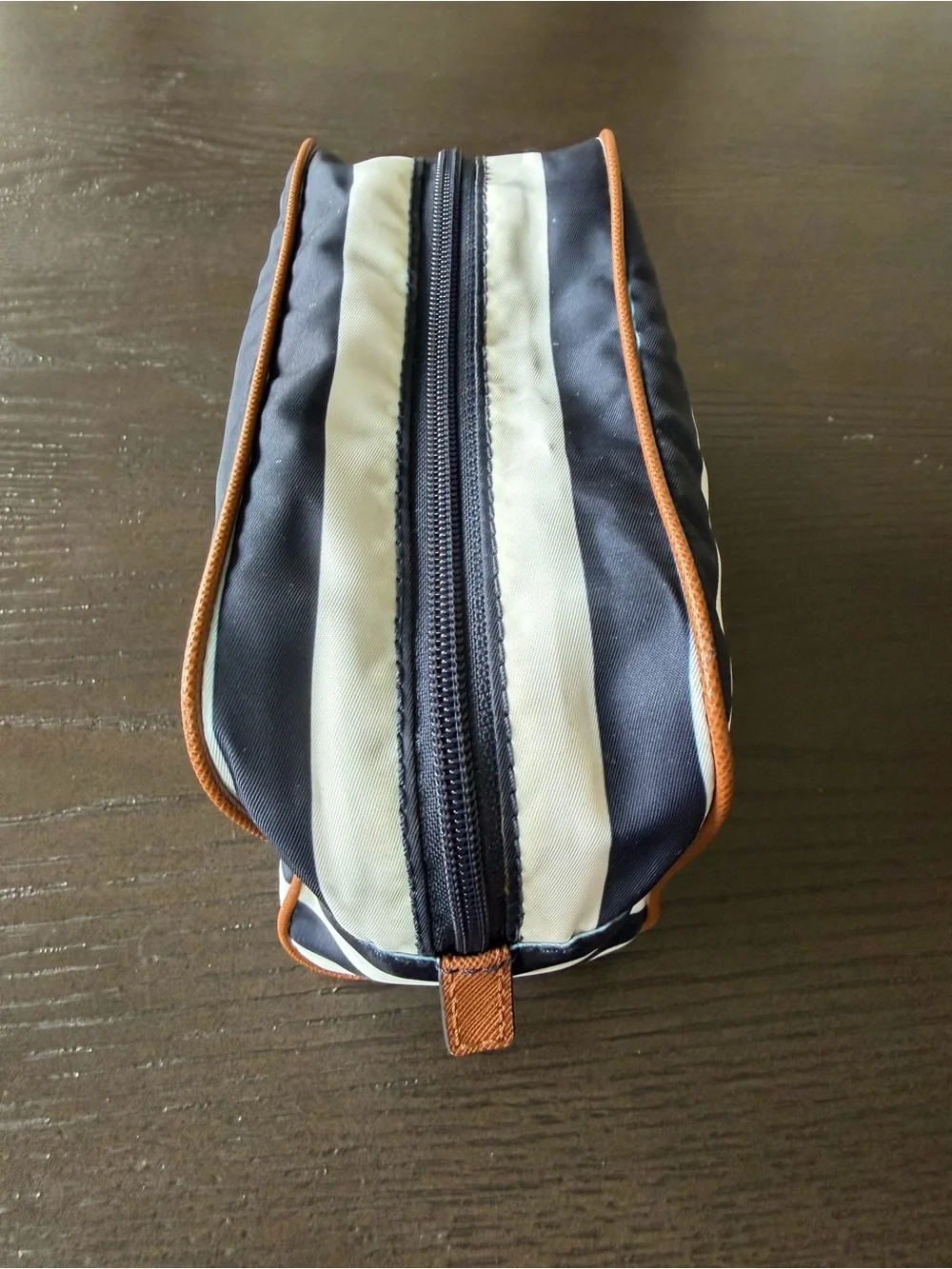 Michael Kors Navy, White & Tan Cosmetic bag